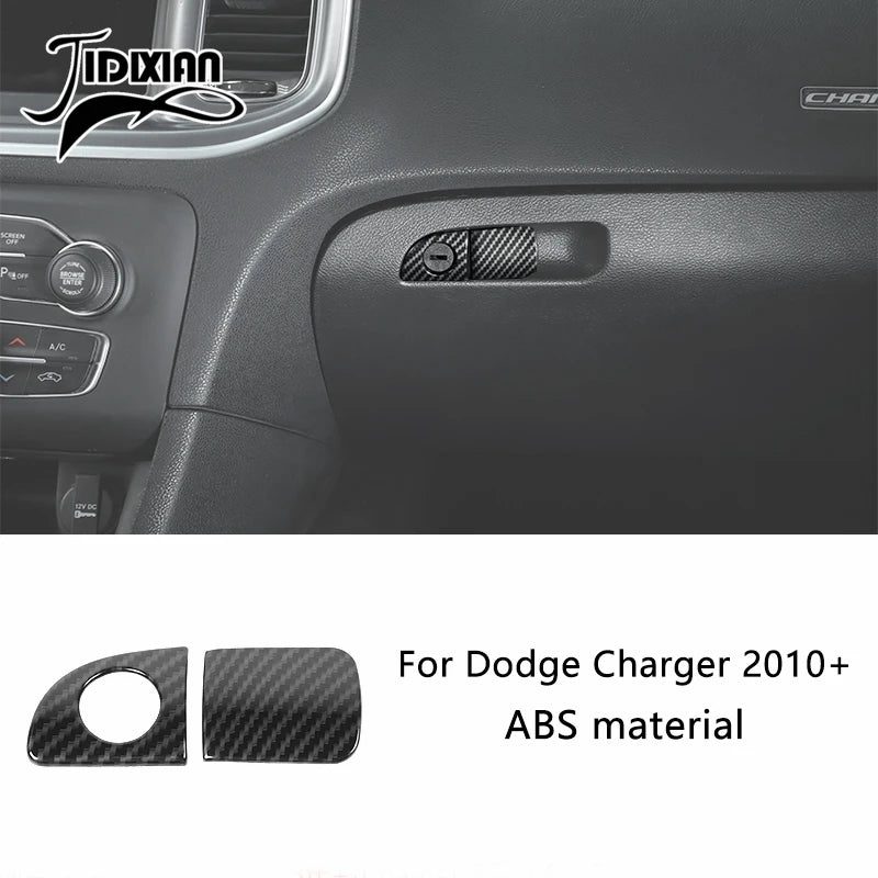 JIDIXIAN Car Interior Decoration Carbon Fiber Cover Fit for Dodge Charger  2015-2023
