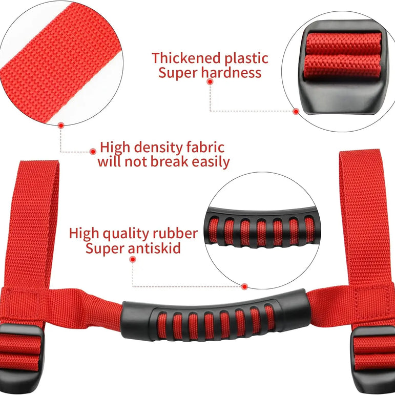4x Roll Bar Grab Handles Grip Handle Fits For 1995-2021 Jeep Wrangler YJ TJ JK JKU JL Sports Sahara Freedom Rubicon X Unlimited