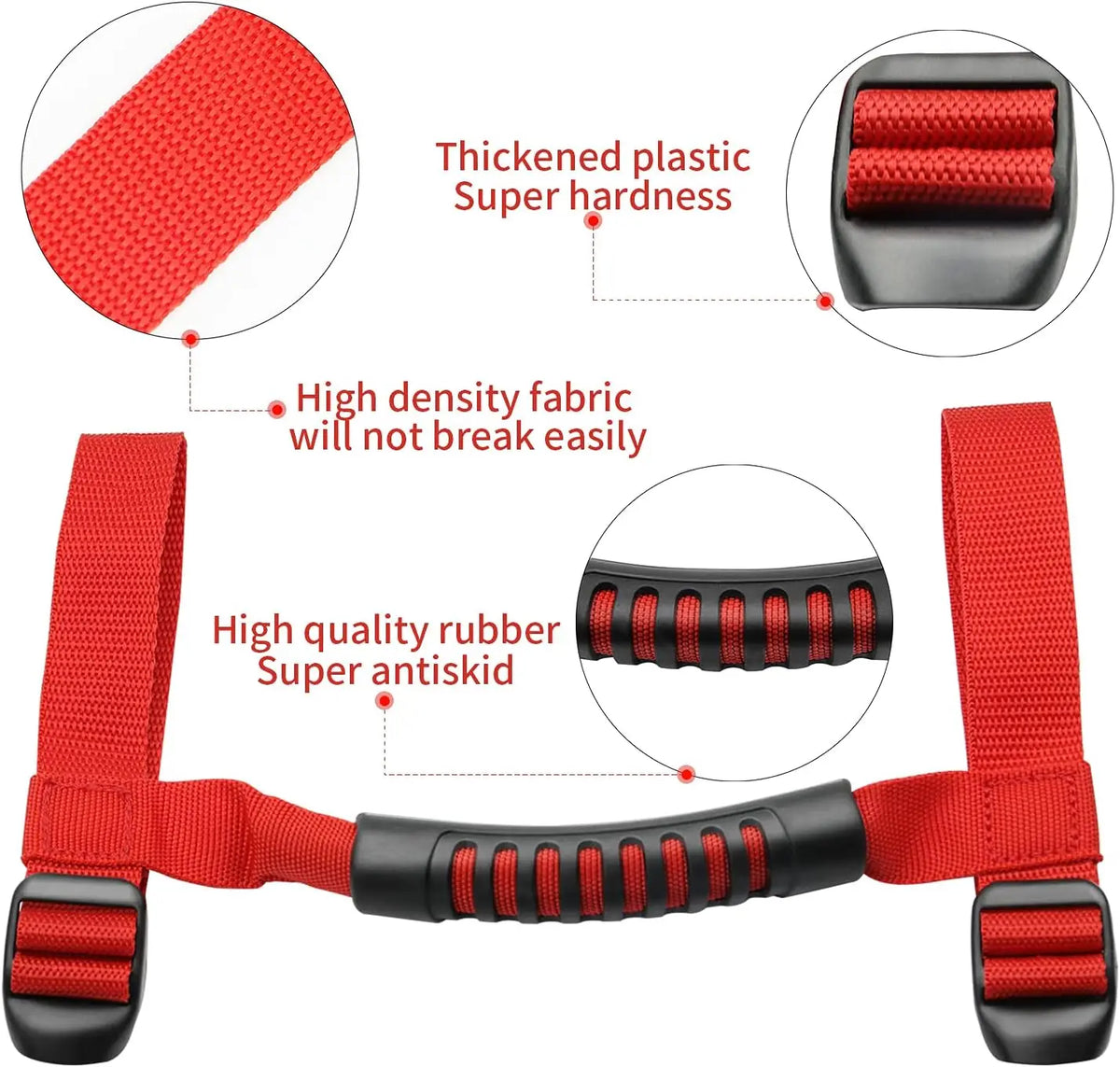 4x Roll Bar Grab Handles Grip Handle Fits For 1995-2021 Jeep Wrangler YJ TJ JK JKU JL Sports Sahara Freedom Rubicon X Unlimited