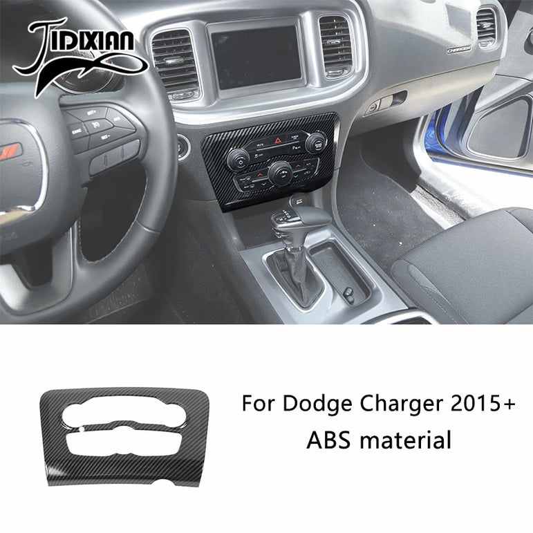 JIDIXIAN Car Interior Decoration Carbon Fiber Cover Fit for Dodge Charger  2015-2023
