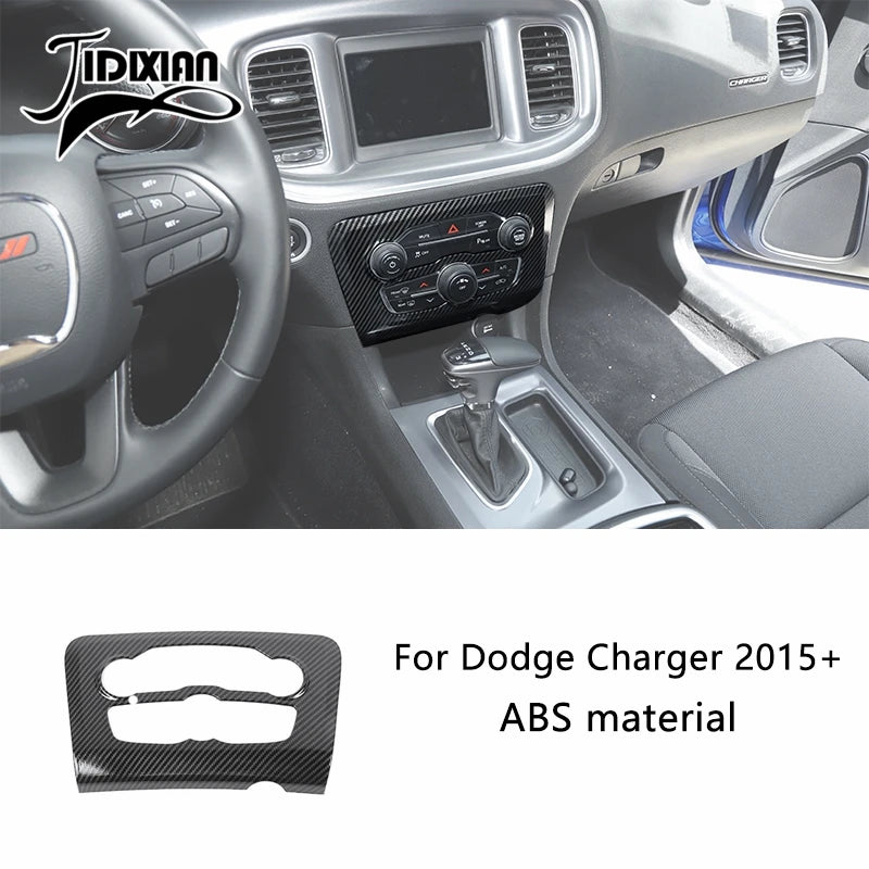 JIDIXIAN Car Interior Decoration Carbon Fiber Cover Fit for Dodge Charger  2015-2023