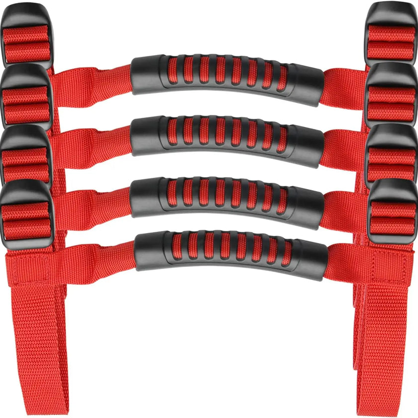 4x Roll Bar Grab Handles Grip Handle Fits For 1995-2021 Jeep Wrangler YJ TJ JK JKU JL Sports Sahara Freedom Rubicon X Unlimited