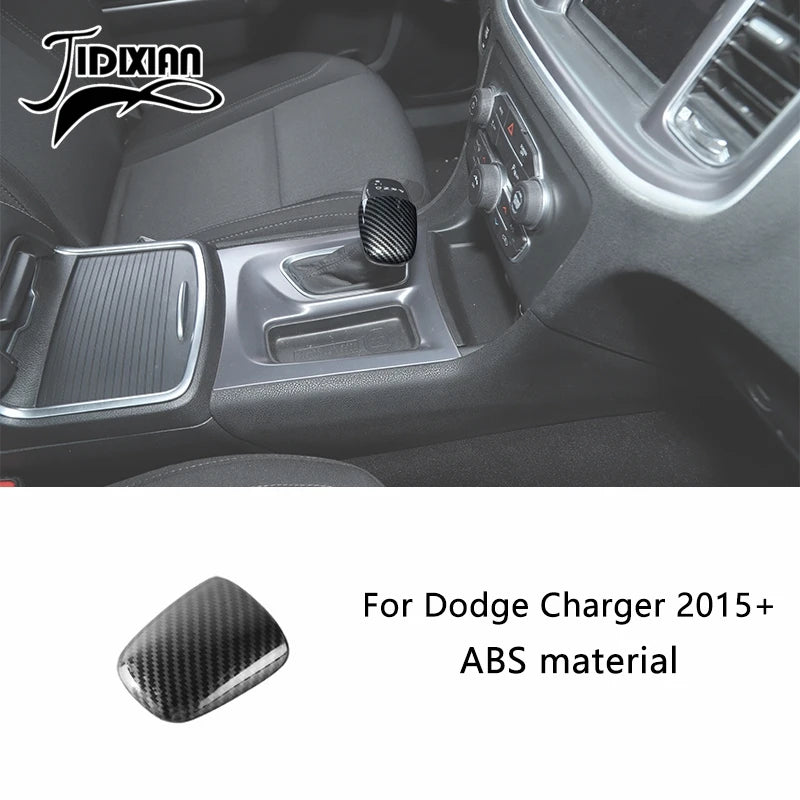 JIDIXIAN Car Interior Decoration Carbon Fiber Cover Fit for Dodge Charger  2015-2023
