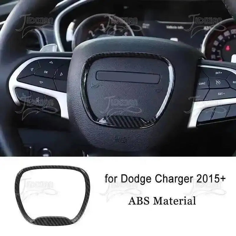 JIDIXIAN Car Interior Decoration Carbon Fiber Cover Fit for Dodge Charger  2015-2023