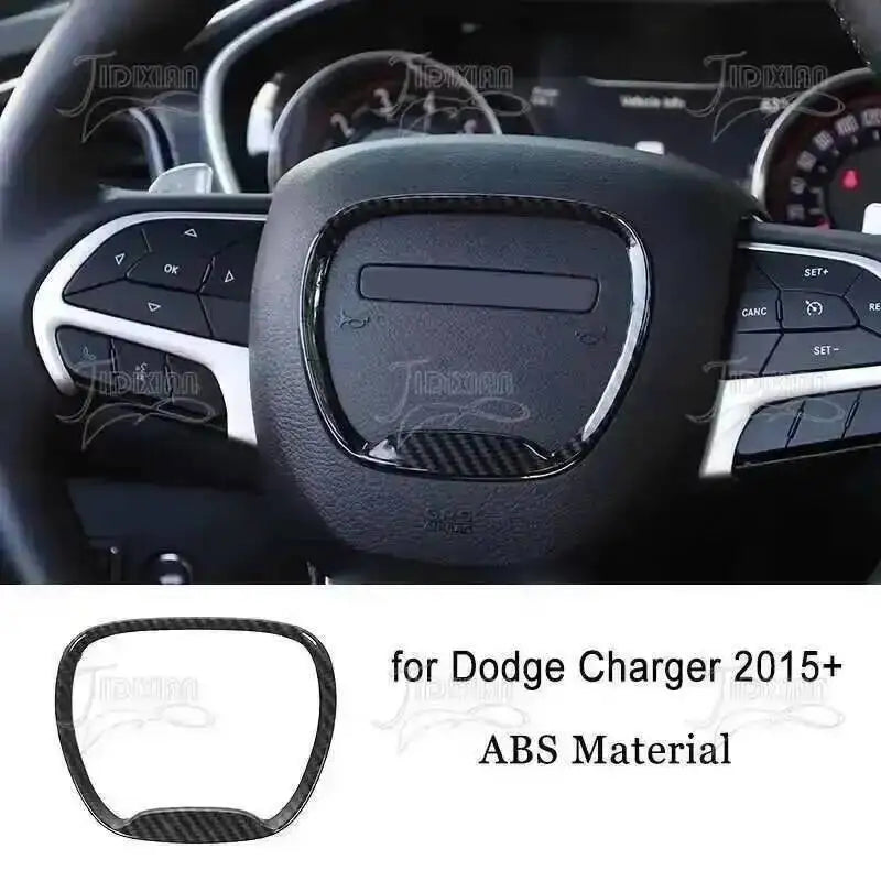 JIDIXIAN Car Interior Decoration Carbon Fiber Cover Fit for Dodge Charger  2015-2023