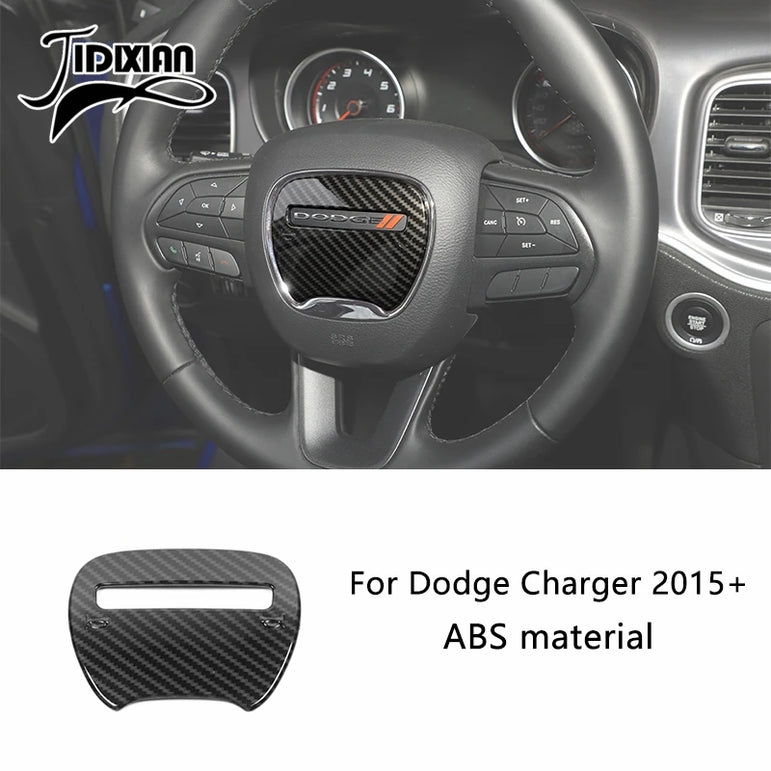 JIDIXIAN Car Interior Decoration Carbon Fiber Cover Fit for Dodge Charger  2015-2023