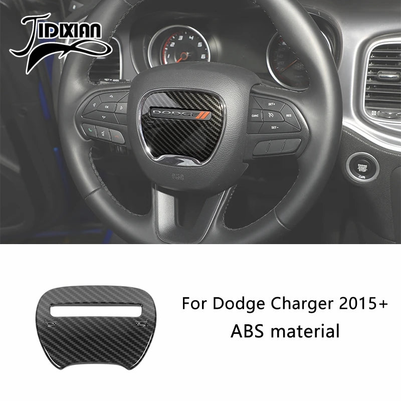JIDIXIAN Car Interior Decoration Carbon Fiber Cover Fit for Dodge Charger  2015-2023