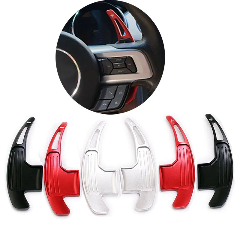 For Ford Mustang 2015 2016 2017 2018 2019 Aluminum /Carbon Fiber Steering Wheel Shift Paddles Extension Shifters Gear Kit