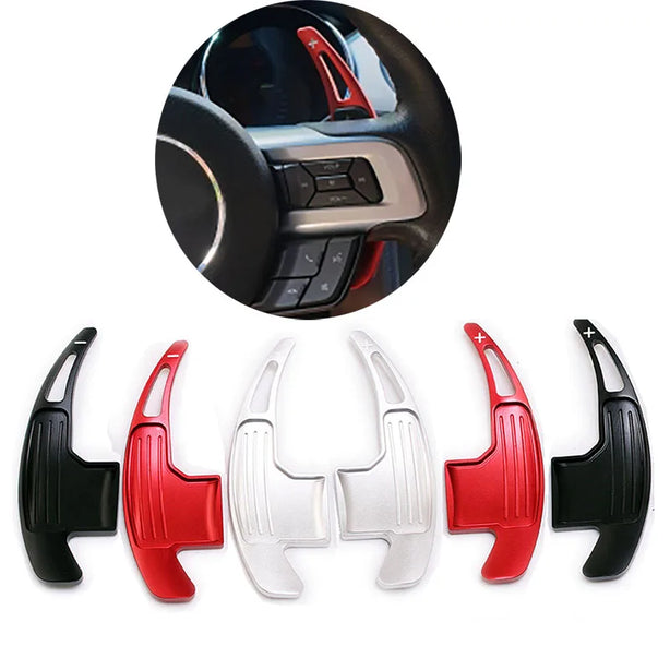 For Ford Mustang 2015 2016 2017 2018 2019 Aluminum /Carbon Fiber Steering Wheel Shift Paddles Extension Shifters Gear Kit