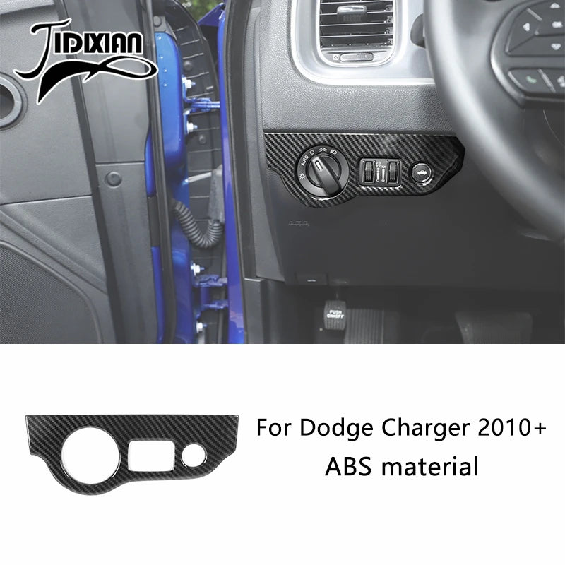 JIDIXIAN Car Interior Decoration Carbon Fiber Cover Fit for Dodge Charger  2015-2023