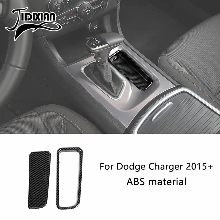 JIDIXIAN Car Interior Decoration Carbon Fiber Cover Fit for Dodge Charger  2015-2023