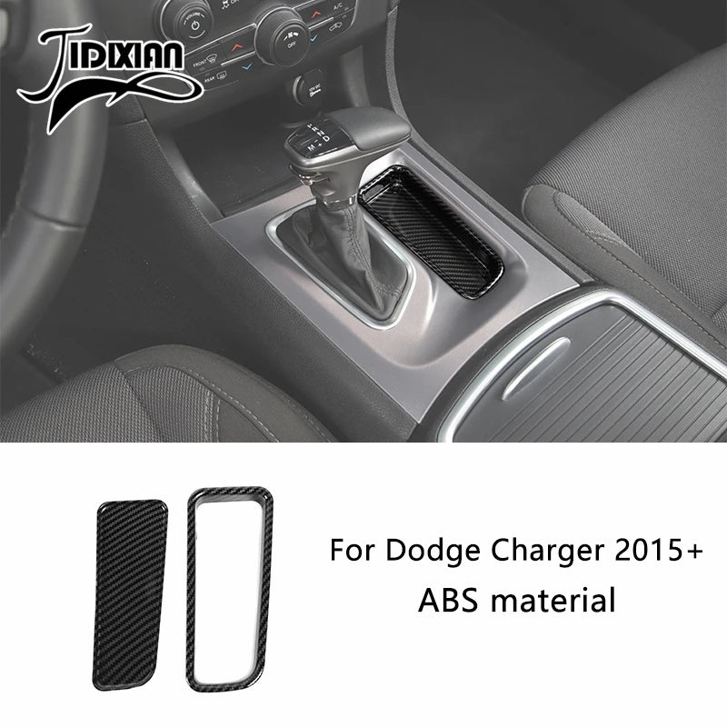 JIDIXIAN Car Interior Decoration Carbon Fiber Cover Fit for Dodge Charger  2015-2023