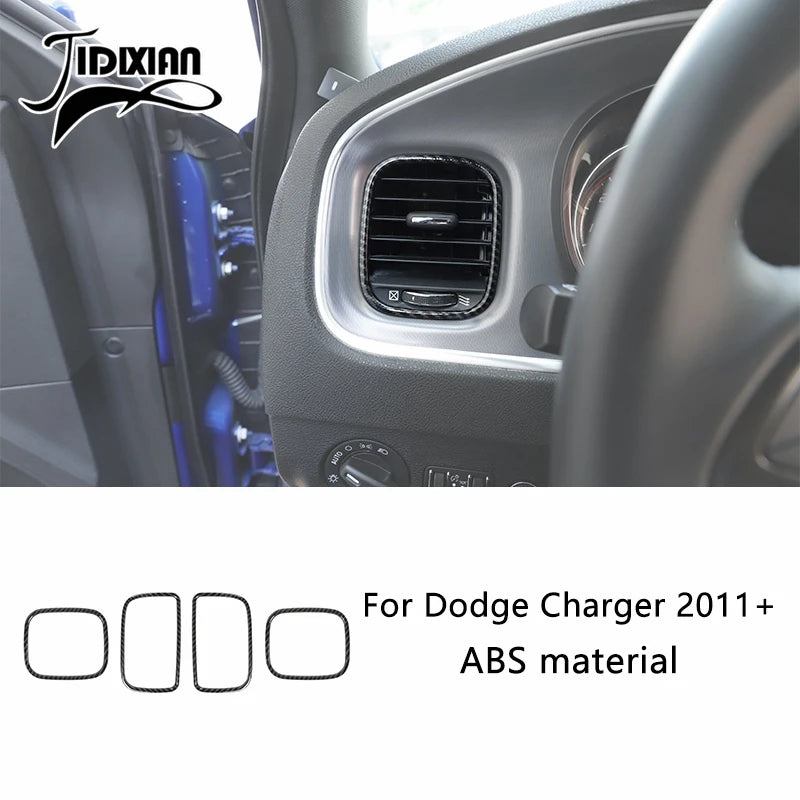 JIDIXIAN Car Interior Decoration Carbon Fiber Cover Fit for Dodge Charger  2015-2023