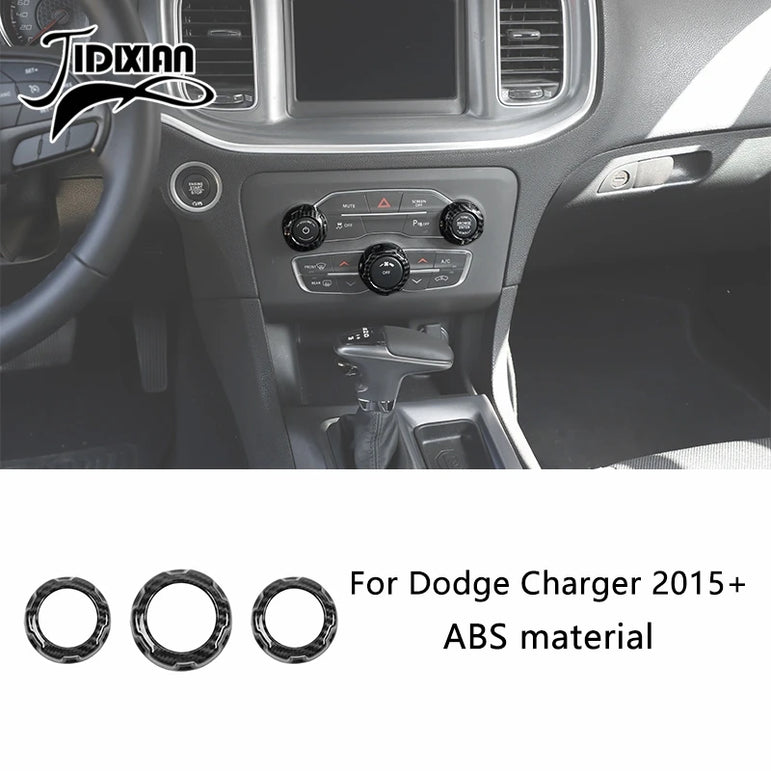 JIDIXIAN Car Interior Decoration Carbon Fiber Cover Fit for Dodge Charger  2015-2023
