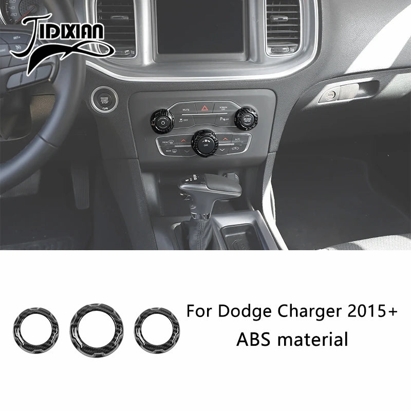 JIDIXIAN Car Interior Decoration Carbon Fiber Cover Fit for Dodge Charger  2015-2023