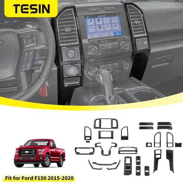 إطار كونسول وسطي من ألياف الكربون لسيارة F-150 (ملائم لموديلات 2015–2020)