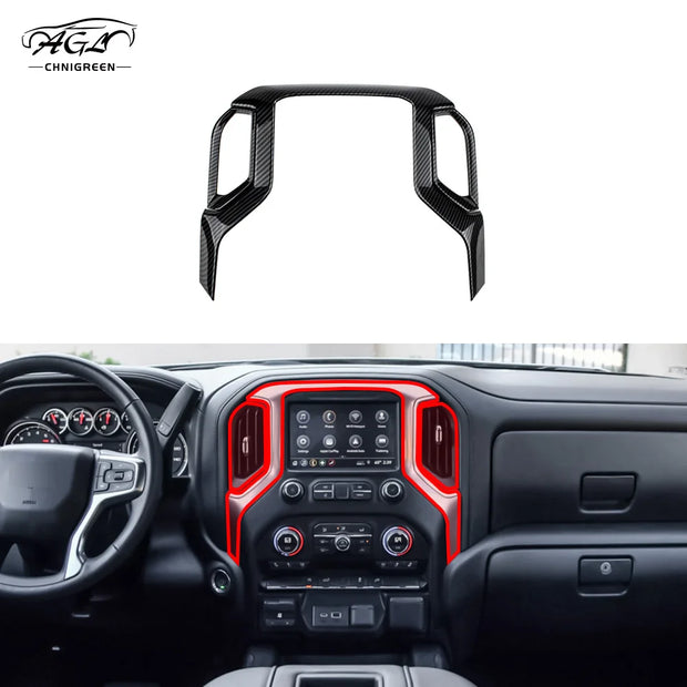 Carbon Fiber Nav Screen Frame + Air Vent Trim | Silverado 2019–2022