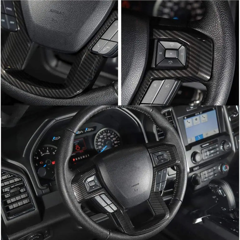 Carbon Fiber Pattern Steering Wheel Trim | F-150 2015–2020
