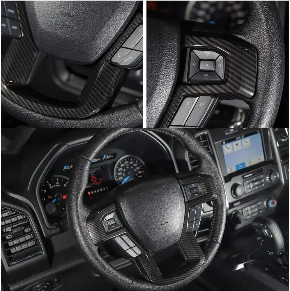 Carbon Fiber Pattern Steering Wheel Trim | F-150 2015–2020