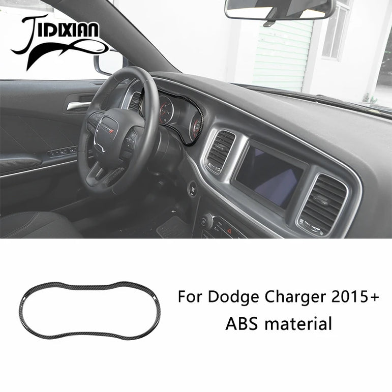 JIDIXIAN Car Interior Decoration Carbon Fiber Cover Fit for Dodge Charger  2015-2023