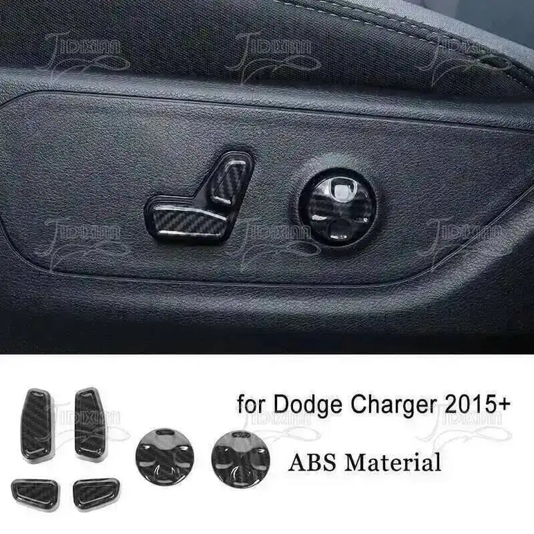 JIDIXIAN Car Interior Decoration Carbon Fiber Cover Fit for Dodge Charger  2015-2023