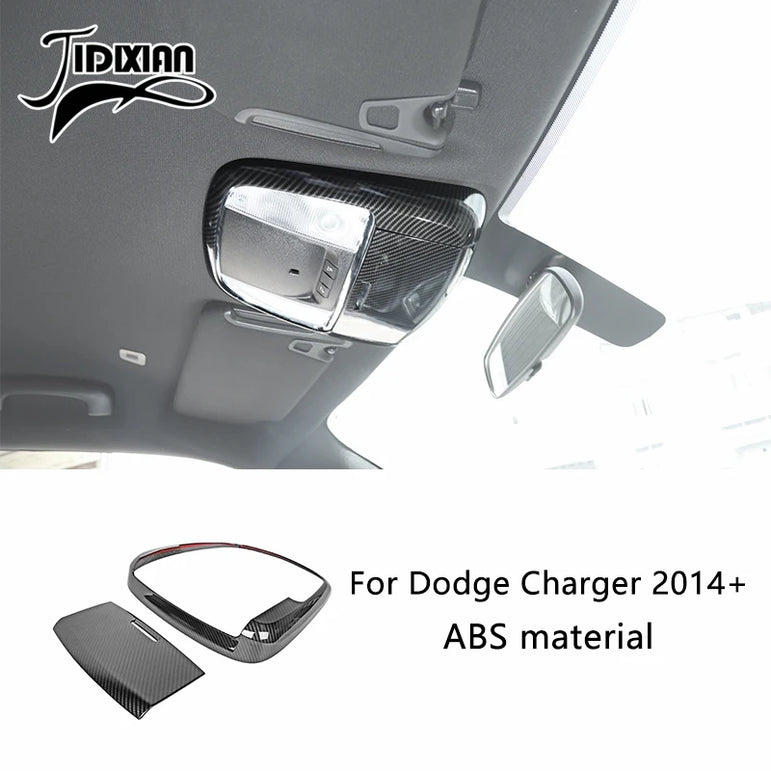 JIDIXIAN Car Interior Decoration Carbon Fiber Cover Fit for Dodge Charger  2015-2023