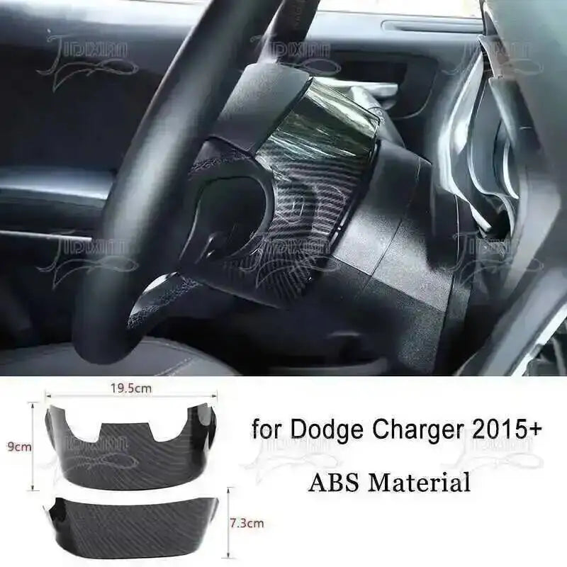 JIDIXIAN Car Interior Decoration Carbon Fiber Cover Fit for Dodge Charger  2015-2023