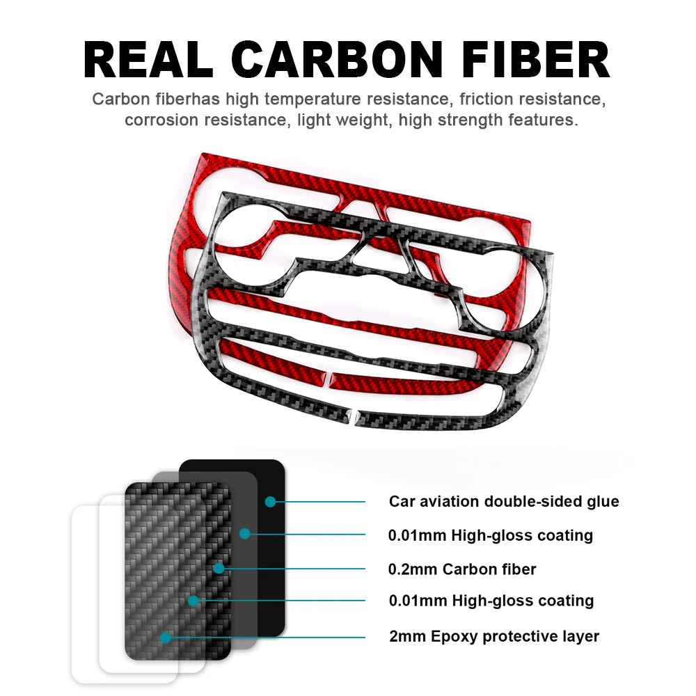 Soft Carbon Fiber Center AC Frame Trim | Durango 2014–2020