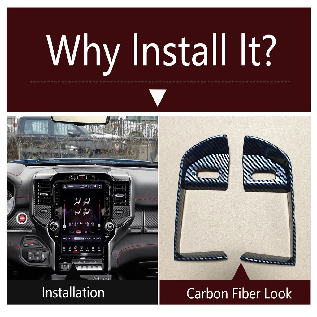 Carbon Fiber Middle Console AC Vent Frame | Ram 1500 2019–2025