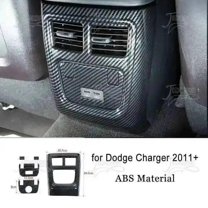 JIDIXIAN Car Interior Decoration Carbon Fiber Cover Fit for Dodge Charger  2015-2023