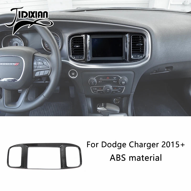 JIDIXIAN Car Interior Decoration Carbon Fiber Cover Fit for Dodge Charger  2015-2023