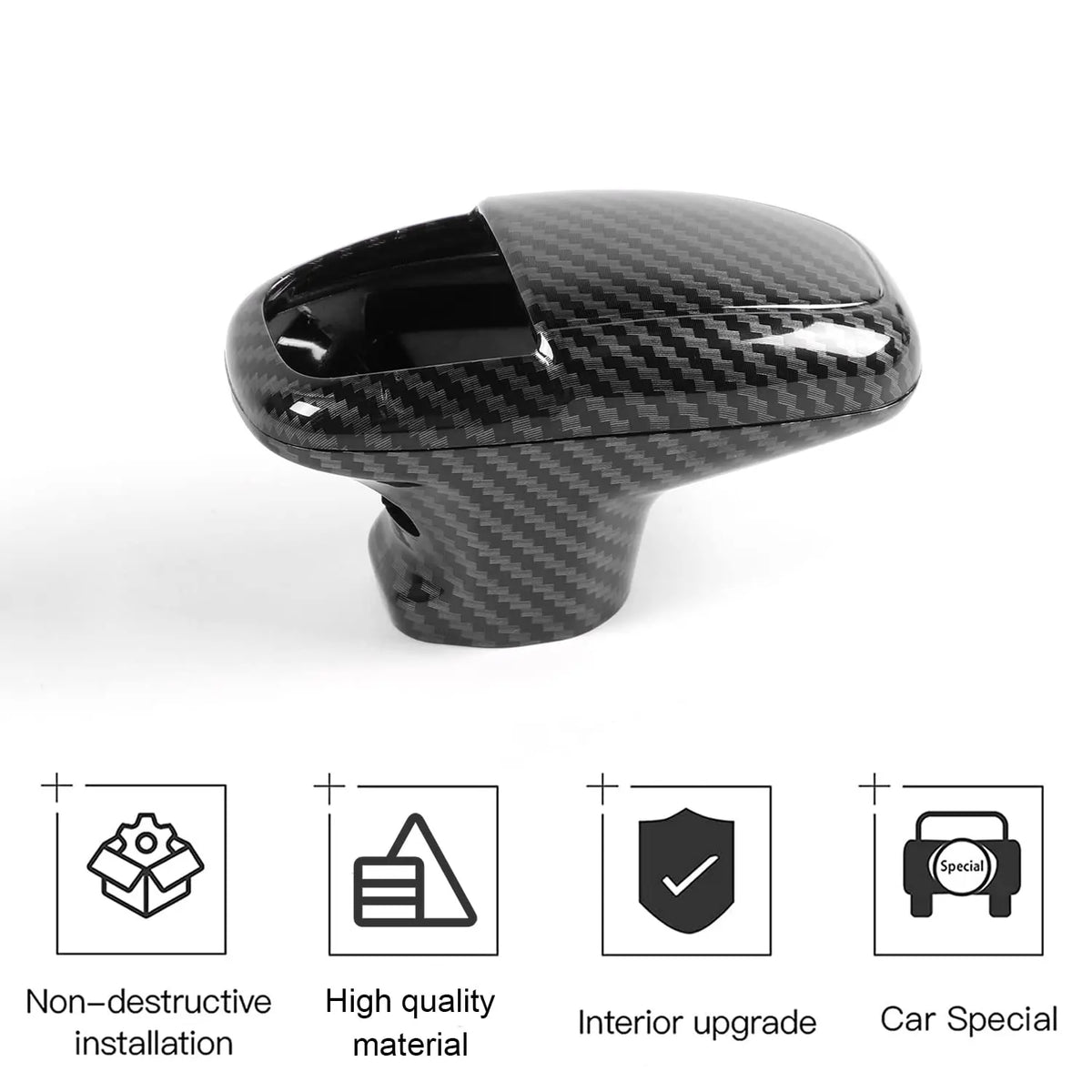 Carbon Fiber Look Car Gear Shift Decoration Cover Gear Shift Handle Sticker Trim For Dodge Charger/Challenger 2015+/Durango 2018