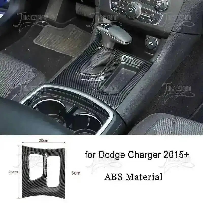 JIDIXIAN Car Interior Decoration Carbon Fiber Cover Fit for Dodge Charger  2015-2023