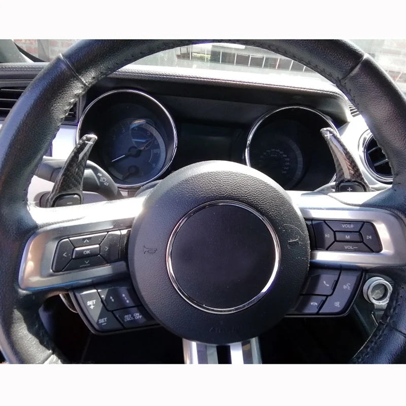 For Ford Mustang 2015 2016 2017 2018 2019 Aluminum /Carbon Fiber Steering Wheel Shift Paddles Extension Shifters Gear Kit