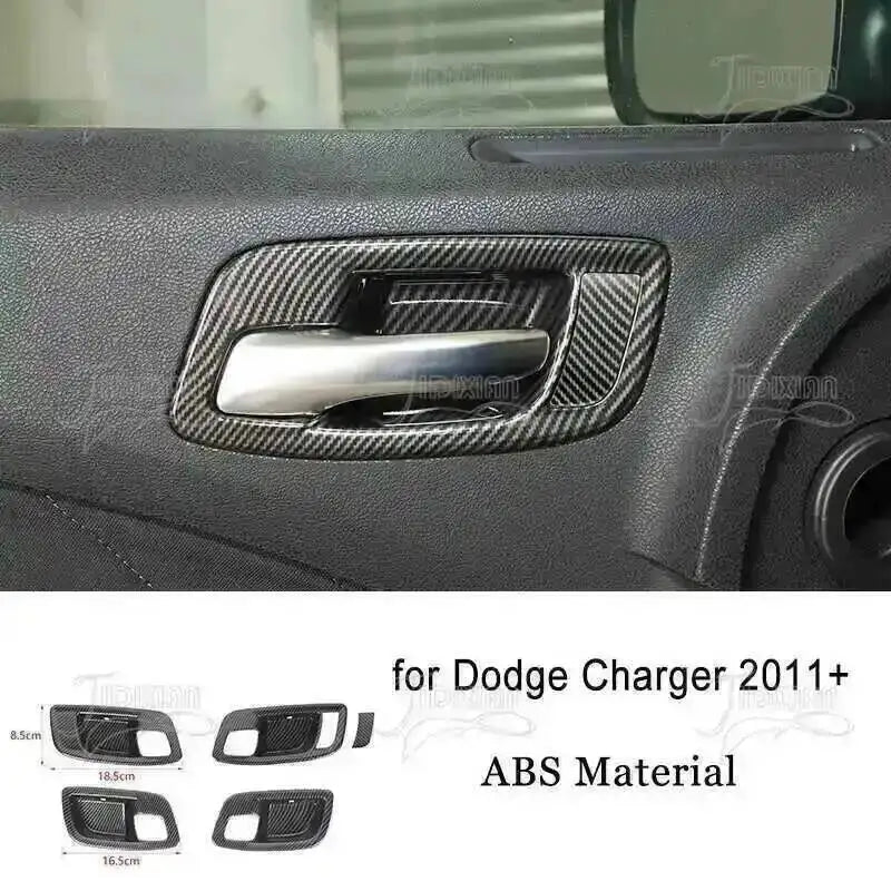 JIDIXIAN Car Interior Decoration Carbon Fiber Cover Fit for Dodge Charger  2015-2023