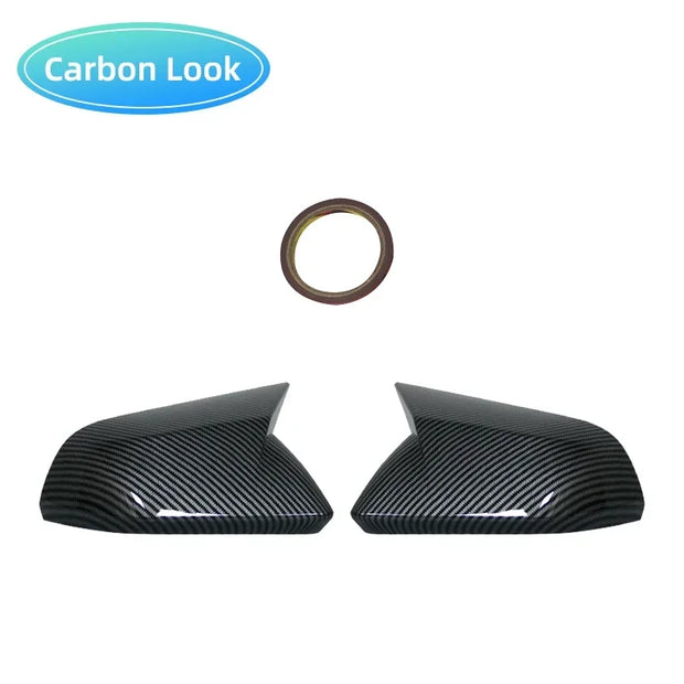 Glossy Black Carbon Mirror Cover Caps | Mustang 2015–2020