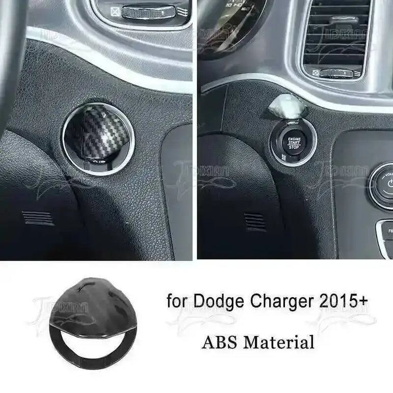 JIDIXIAN Car Interior Decoration Carbon Fiber Cover Fit for Dodge Charger  2015-2023