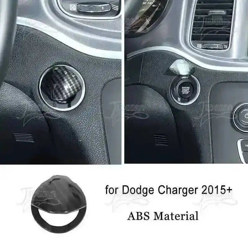 JIDIXIAN Car Interior Decoration Carbon Fiber Cover Fit for Dodge Charger  2015-2023