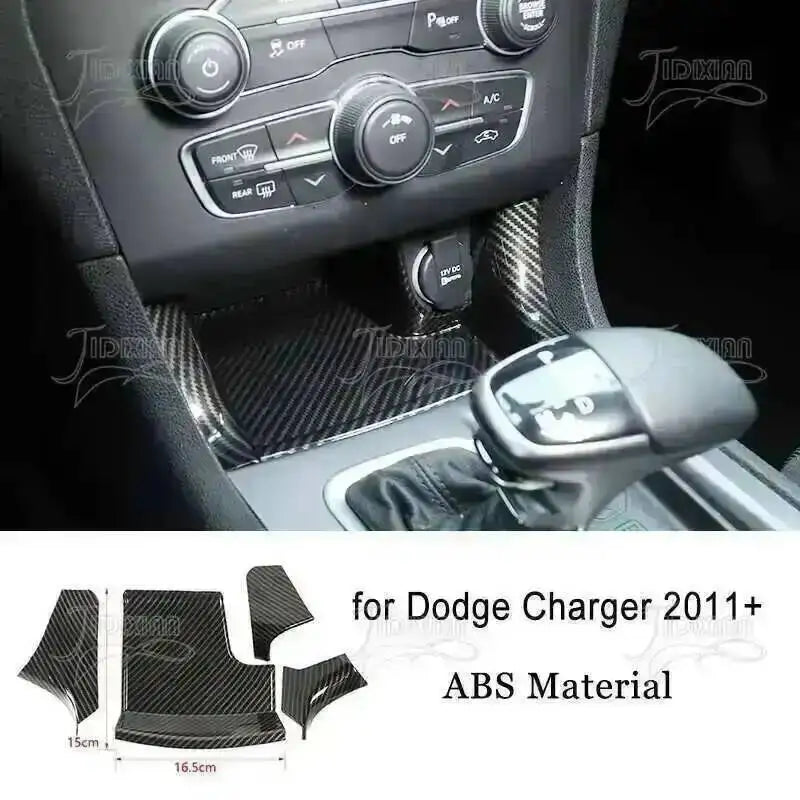 JIDIXIAN Car Interior Decoration Carbon Fiber Cover Fit for Dodge Charger  2015-2023