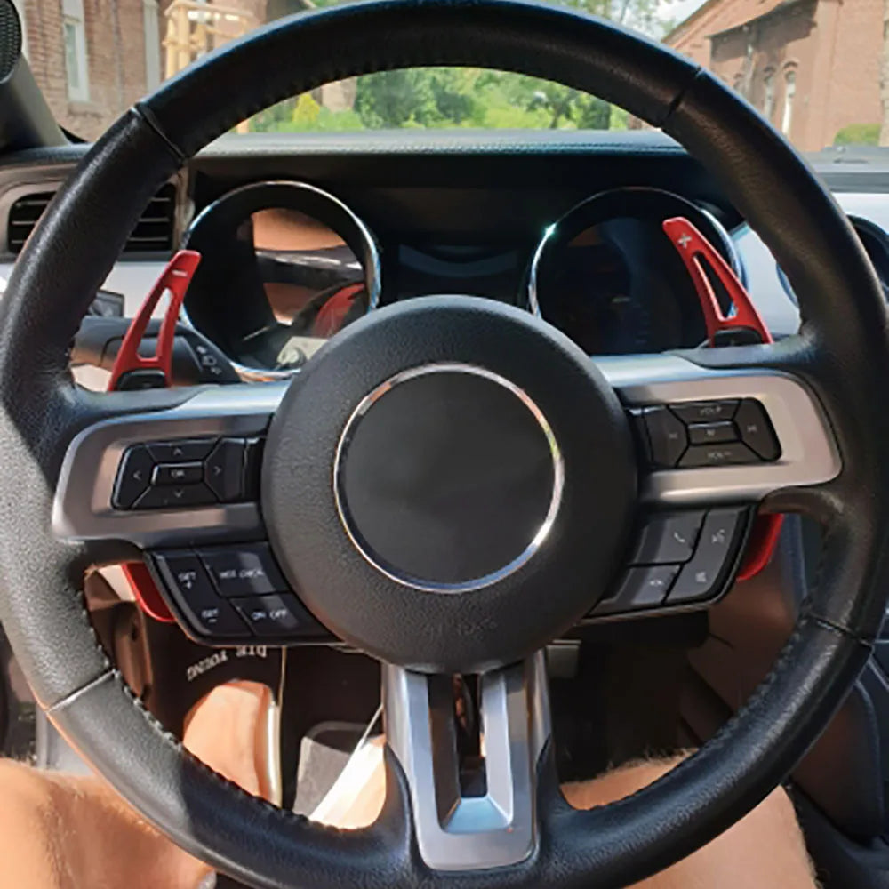 For Ford Mustang 2015 2016 2017 2018 2019 Aluminum /Carbon Fiber Steering Wheel Shift Paddles Extension Shifters Gear Kit