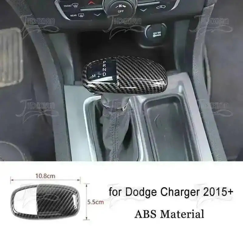 JIDIXIAN Car Interior Decoration Carbon Fiber Cover Fit for Dodge Charger  2015-2023