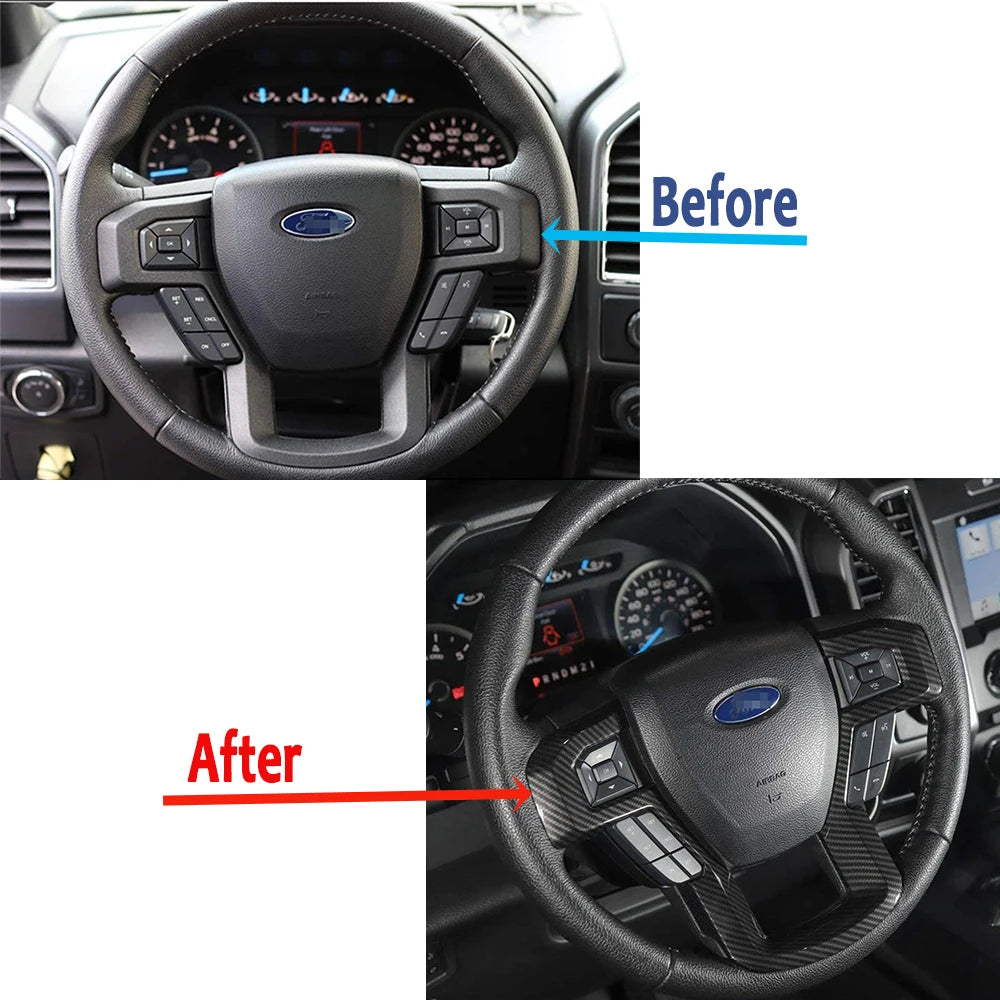 Carbon Fiber Pattern Steering Wheel Trim | F-150 2015–2020