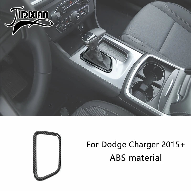 JIDIXIAN Car Interior Decoration Carbon Fiber Cover Fit for Dodge Charger  2015-2023
