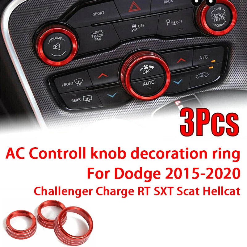 Challenger / Charger A/C + Radio Knob Covers (3pc)