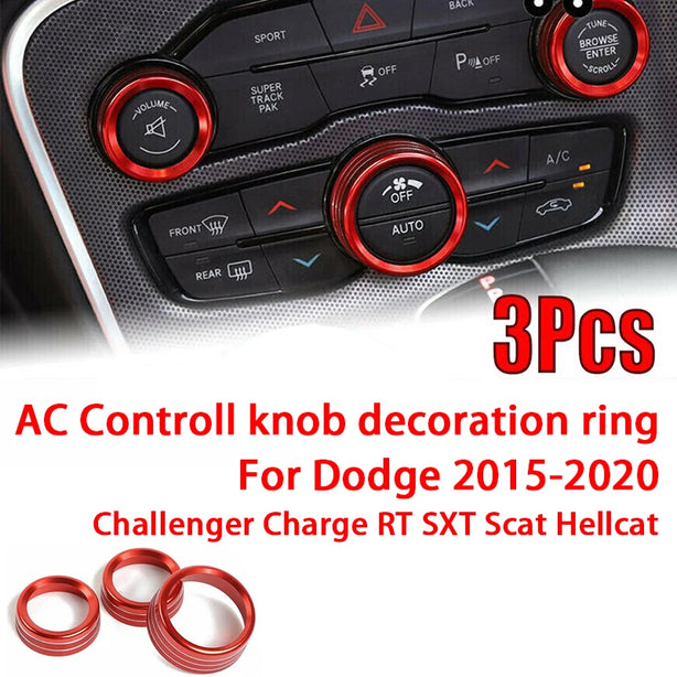 Challenger / Charger A/C + Radio Knob Covers (3pc)
