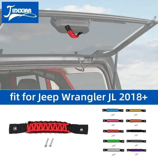 JIDIXIAN Car Taildoor Glass Grab Handle Fit for Jeep Wrangler JL 2018-2026 Rear Door Tailgate Handle Interior Accessoires
