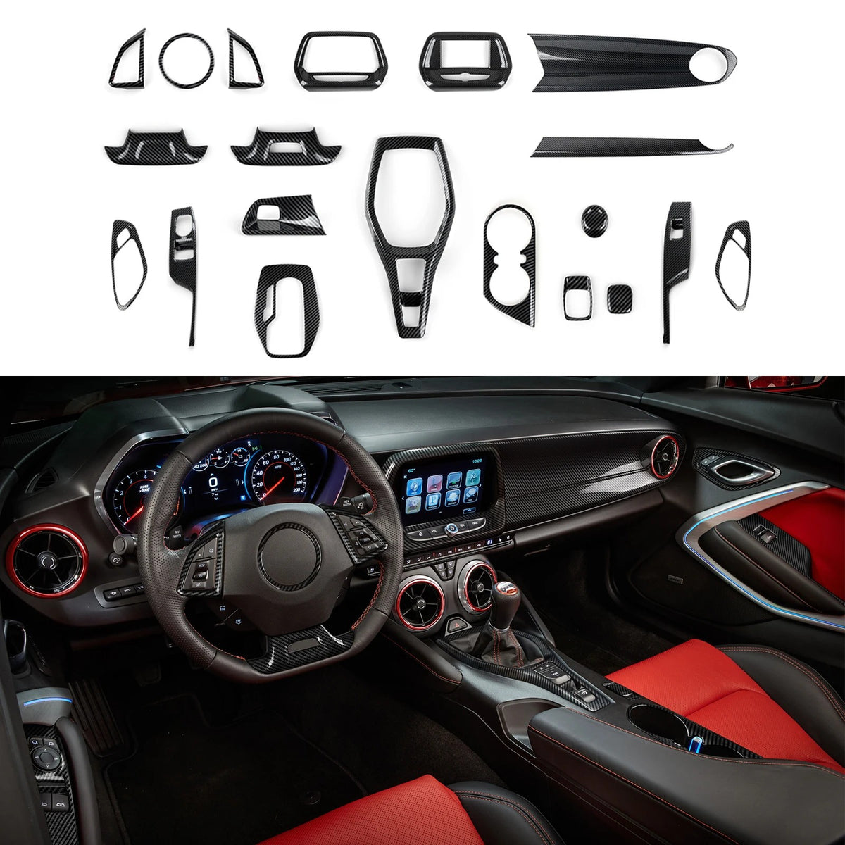 Carbon Fiber Steering Wheel Button Panel Cover | Camaro ZL1 2016+