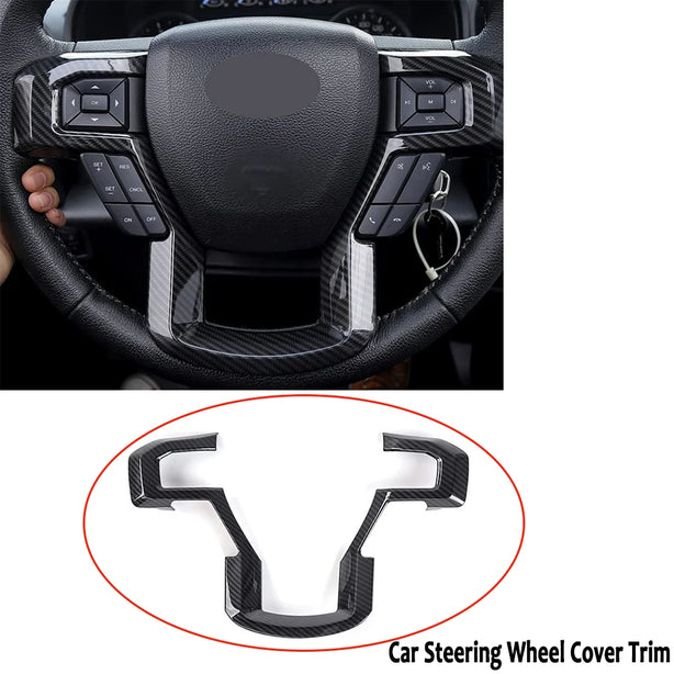 Carbon Fiber Pattern Steering Wheel Trim | F-150 2015–2020