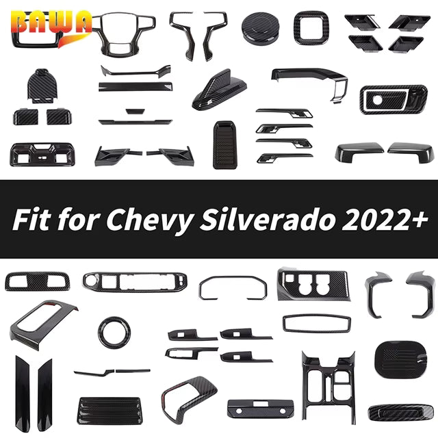 Carbon Fiber Interior Décor Covers | Silverado 2022–2026