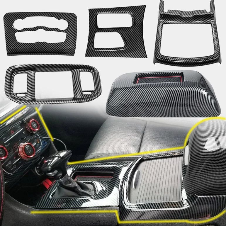 Carbon Console Interior Kit — Charger 2015–2021 (5 Piece)